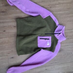 The North Face Pink and Olive Fleece Jacket